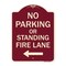 Signmission No Parking or Standing Fire Lane W/ Left Arrow Heavy-Gauge Aluminum Sign, 24" x 18", BU-1824-23683 A-DES-BU-1824-23683 - alternate 1